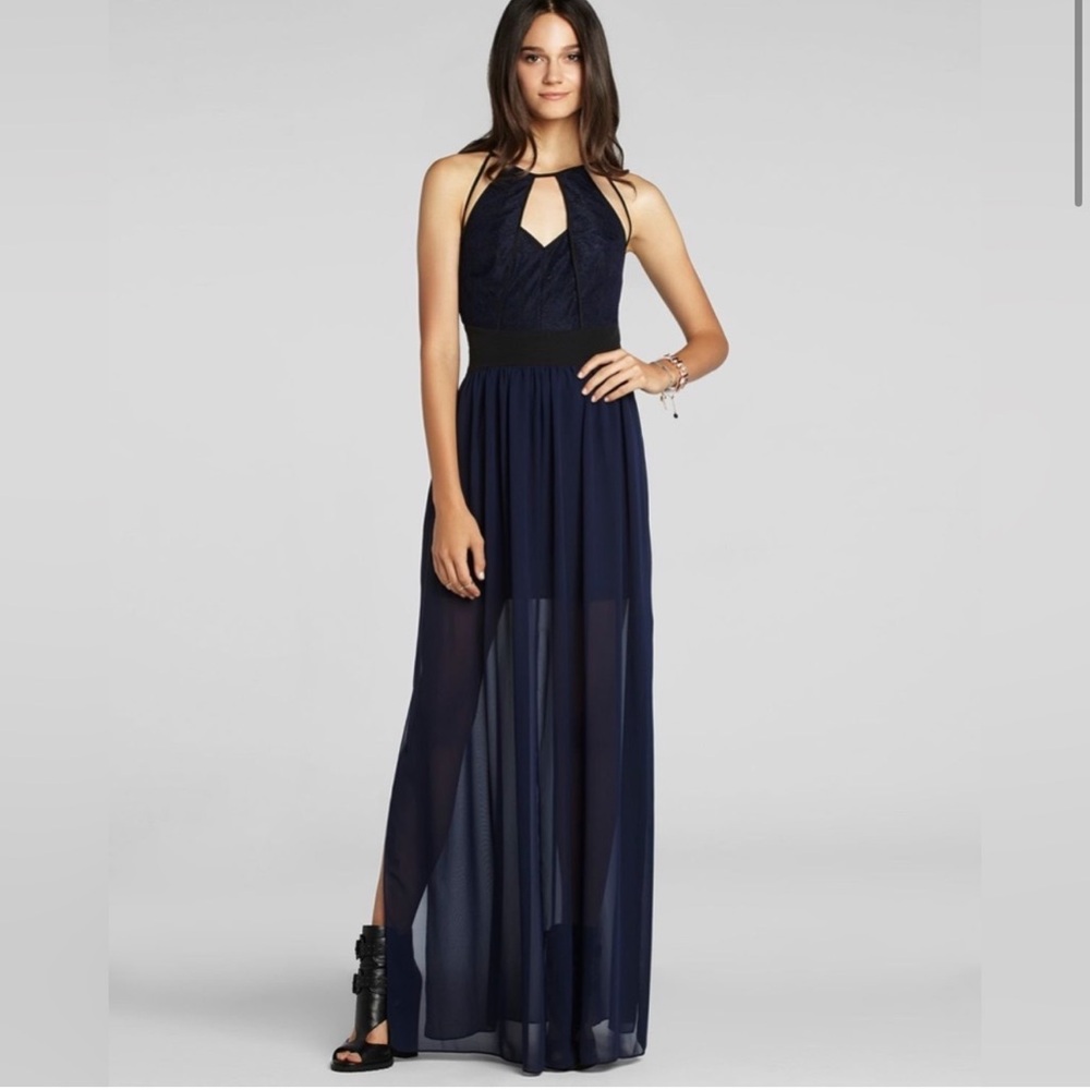 🎉 HP 🎉Blue Halter cocktail dress with Cut Outs